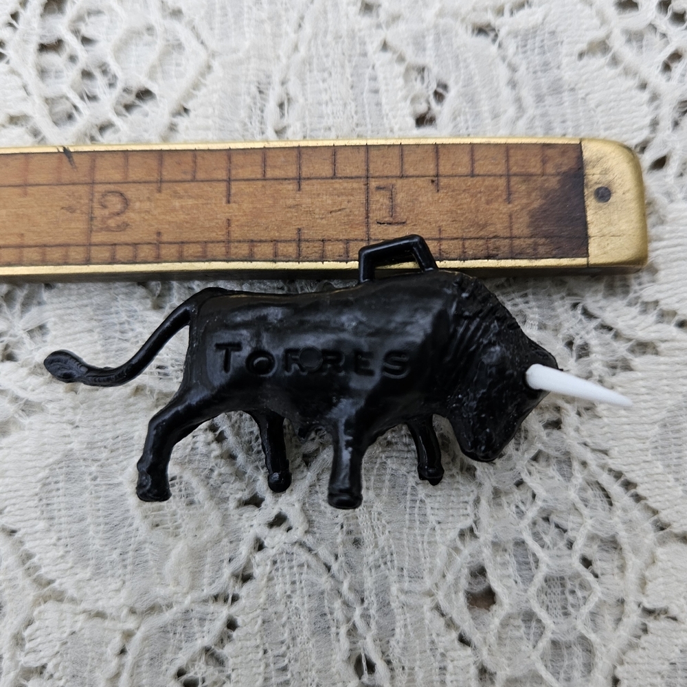 Torres Black Plastic Bull Charm for Crafting or Collecting Sangre de Toro
